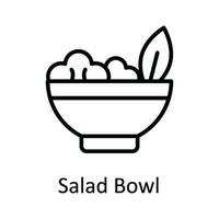 salade kom vector schets icoon ontwerp illustratie. voedsel en drankjes symbool Aan wit achtergrond eps 10 het dossier