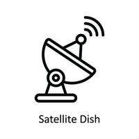 satelliet schotel vector schets icoon ontwerp illustratie. netwerk en communicatie symbool Aan wit achtergrond eps 10 het dossier