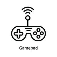 gamepad vector schets icoon ontwerp illustratie. netwerk en communicatie symbool Aan wit achtergrond eps 10 het dossier