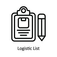 logistiek lijst vector schets icoon ontwerp illustratie. Verzending en levering symbool Aan wit achtergrond eps 10 het dossier