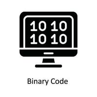 binair code vector solide icoon ontwerp illustratie. cyber veiligheid symbool Aan wit achtergrond eps 10 het dossier