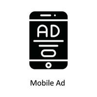 mobiel advertentie vector solide icoon ontwerp illustratie. multimedia symbool Aan wit achtergrond eps 10 het dossier