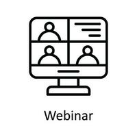 webinar vector schets icoon ontwerp illustratie. online streaming symbool Aan wit achtergrond eps 10 het dossier