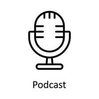 podcast vector schets icoon ontwerp illustratie. online streaming symbool Aan wit achtergrond eps 10 het dossier
