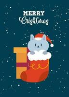 illustratie vector vrolijk Kerstmis groet kaart, achtergrond, banier, sticker. vector eps 10