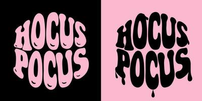 hocus pocus groovy belettering. halloween modieus t overhemd afdrukken ontwerp. vector illustratie