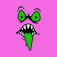 tekenfilm monster gezichten. vector kunst illustratie voor monster gezicht karakter. vector eps 10