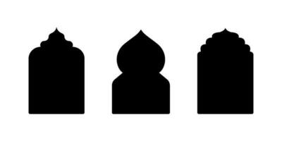 islamitische vectorvorm van een raam of deur boog. Arabische kaderset. ramadan kareem silhouet icoon vector