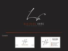 creatief lh logo icoon, minimalistische lh handtekening logo brief vector