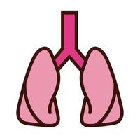 longen menselijke orgel lijn en vulstijl vector