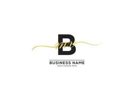 gouden handtekening bmv brief logo voor u vector