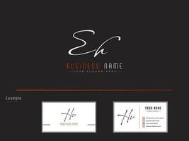 minimaal handtekening eh logo brief, luxe eh logo icoon vector beeld