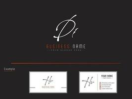 minimalistische di handtekening brief logo, luxe di logo icoon vector kunst