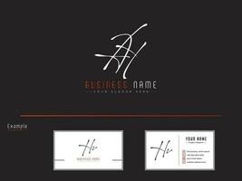 luxe ay logo icoon, eerste handtekening brief ay logo met bedrijf kaart vector