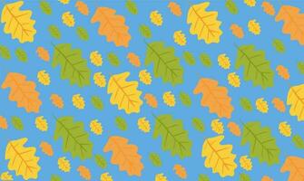 naadloos patroon met eikels en herfst eik bladeren in oranje, beige, bruin en geel. perfect voor behang, geschenk papier, patroon vult, web bladzijde achtergrond vector
