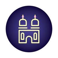 ramadam kareem tempel neonlicht stijlicoon vector