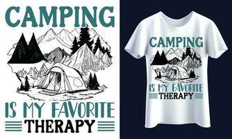 wandelen t overhemd ontwerp, ja, camping is mijn favoriete behandeling vector