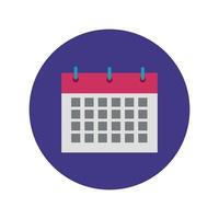 kalenderherinnering datumblok en vlakke stijl vector