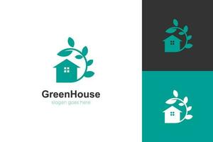 natuur groen huis logo ontwerp, vector symbool icoon ontwerp met blad cirkel huis concept voor boerderij huis, eco vriendelijk huis logo ontwerp