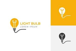 modern logos van licht lamp tech creatief idee grafisch element, vector lamp elektrisch schijnen logo ontwerp