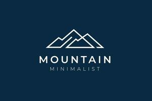 gemakkelijk modern berg avontuur lijn logo ontwerp, minimalistische lijn kunst bergen grafisch element icoon logo ontwerp vector