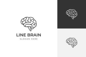 hersenen logo icoon ontwerp ontwerp. lijn brainstorming voor genereren idee illustratie vector