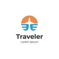 lucht reizen logo icoon ontwerp met vliegtuig element voor reizen bureau, vervoer, logistiek levering logo ontwerp vector