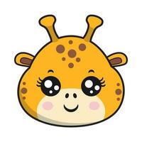 giraffe stralend gezicht sticker emoticon hoofd geïsoleerd vector