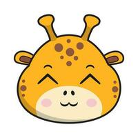 giraffe glimlach gezicht sticker emoticon hoofd geïsoleerd vector