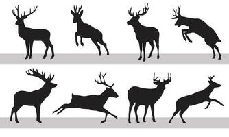 webdeer silhouet vector set, hert silhouet jacht- silhouetten pak, hert vector reeks