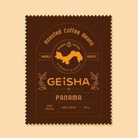 Panama geisha koffie bonen etiket vector