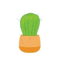 stekelig cactus in een keramisch pot. een woestijn bloem. een kamerplanten. vector voorraad illustratie. geïsoleerd Aan een wit achtergrond.