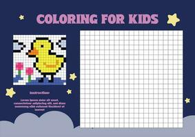 vlak ontwerp vector pixel kleur voor kinderen werkblad bladzijde afdrukbare