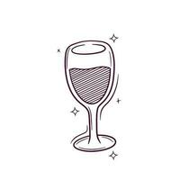hand- getrokken wijn glas. tekening vector schetsen illustratie