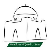 mausoleum van quaid-e-azam , vector ontwerp banier en 14 augustus Pakistan onafhankelijkheid dag banier