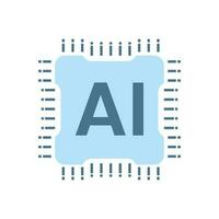 ai chipset omhoog robot, technologie vlak pictogrammen stijl Aan wit achtergrond. lijn pictogrammen, symbolen vector