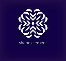 creatief meetkundig bloem vorm element logo. uniek circulaire symmetrisch logo sjabloon. vector