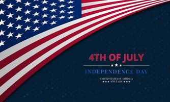 gelukkige 4 juli onafhankelijkheidsdag achtergrond met Amerikaanse vlag ontwerp vector