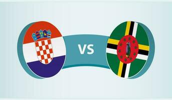 Kroatië versus dominica, team sport- wedstrijd concept. vector