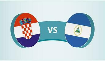 Kroatië versus Nicaragua, team sport- wedstrijd concept. vector