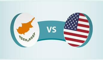 Cyprus versus Verenigde Staten van Amerika, team sport- wedstrijd concept. vector