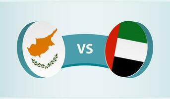 Cyprus versus Verenigde Arabisch emiraten, team sport- wedstrijd concept. vector