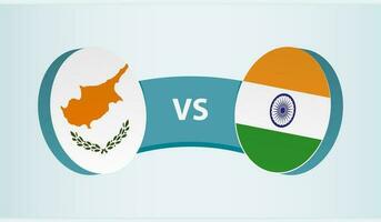Cyprus versus Indië, team sport- wedstrijd concept. vector