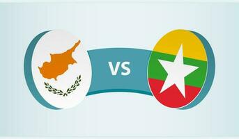 Cyprus versus myanmar, team sport- wedstrijd concept. vector