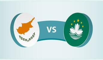 Cyprus versus macao, team sport- wedstrijd concept. vector