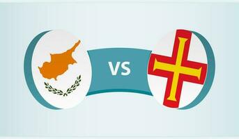Cyprus versus guernsey, team sport- wedstrijd concept. vector