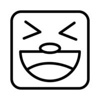 vierkante emoji gek gezicht lijn stijlicoon vector