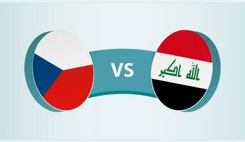 Tsjechisch republiek versus Irak, team sport- wedstrijd concept. vector