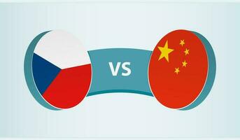 Tsjechisch republiek versus China, team sport- wedstrijd concept. vector
