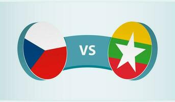 Tsjechisch republiek versus myanmar, team sport- wedstrijd concept. vector